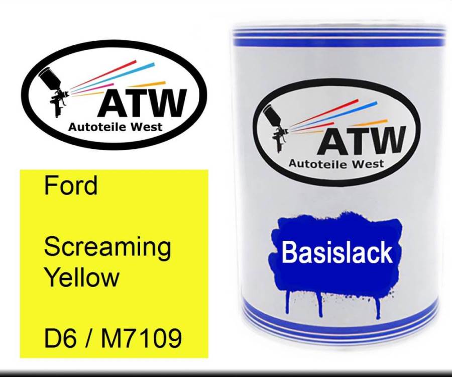 Ford, Screaming Yellow, D6 / M7109: 500ml Lackdose, von ATW Autoteile West.